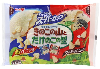明治 きのこたけのこアソート袋超バニラ&クッキーバニラ味